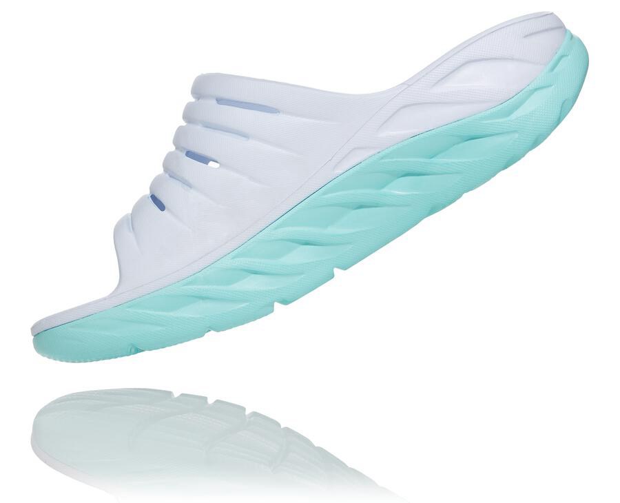 Chinelos Hoka One One Feminino Branco/Azuis - Ora Recovery - 107-MDJEZT